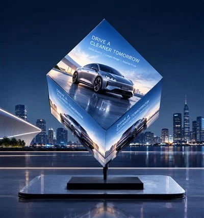 لوحة شاشة عرض مكعبة LED دوارة 360 درجة من Litestar LEC